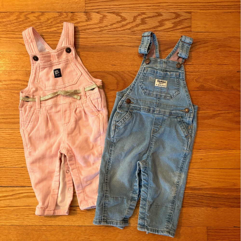 OshKosh B'gosh Pink and Blue Baby Girl Overalls